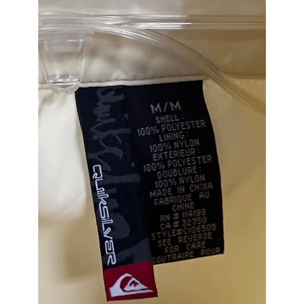 Quiksilver pale yellow windbreaker size M
