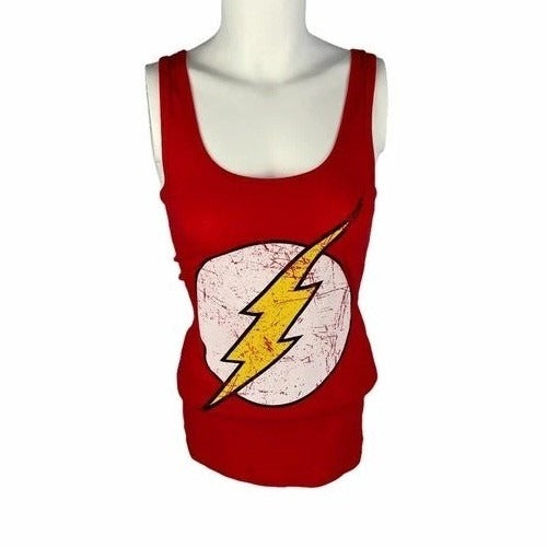 The Flash Symbol Logo DC Comics Junior Racer Back Tank Top Size Small