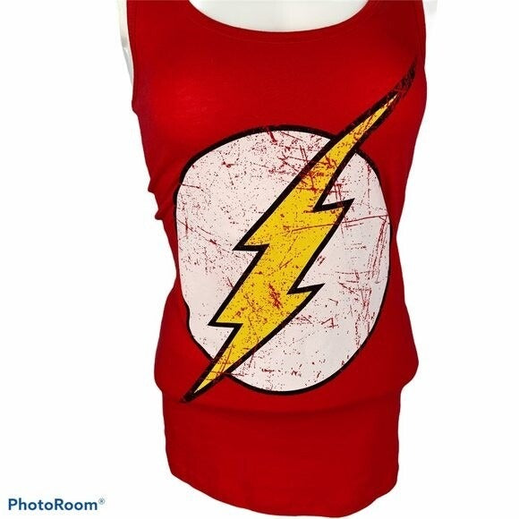 The Flash Symbol Logo DC Comics Junior Racer Back Tank Top Size Small
