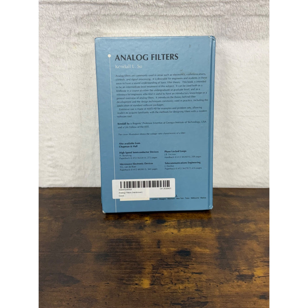 Analog Filters By Kendall L. Su Hardcover Chapman & Hall 1994 Edition