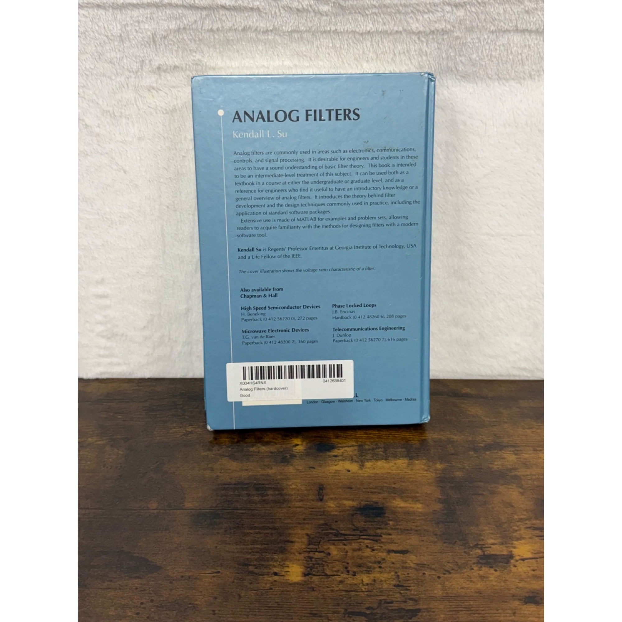 Analog Filters By Kendall L. Su Hardcover Chapman & Hall 1994 Edition
