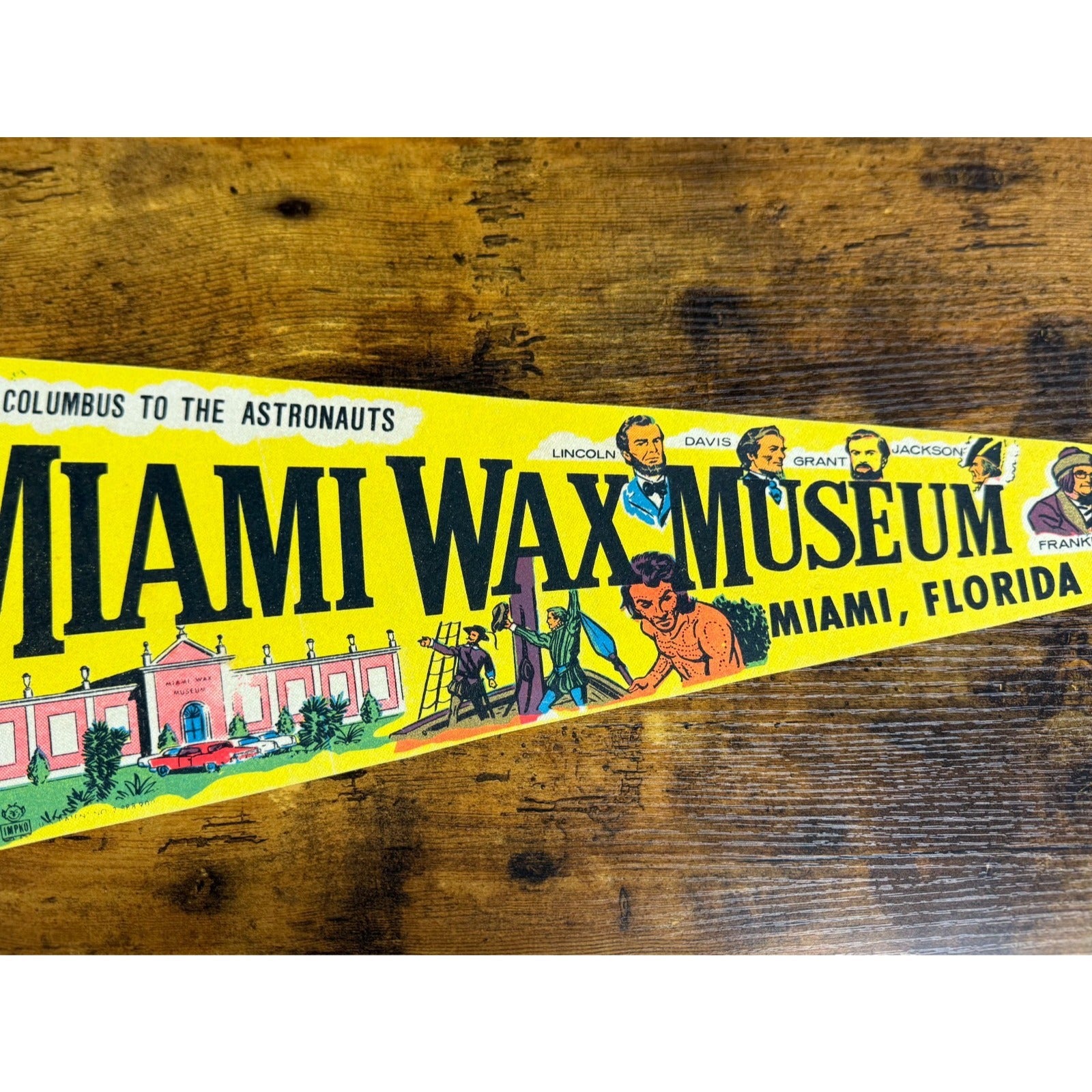 Vintage Miami Wax Museum Miami, Florida pennant