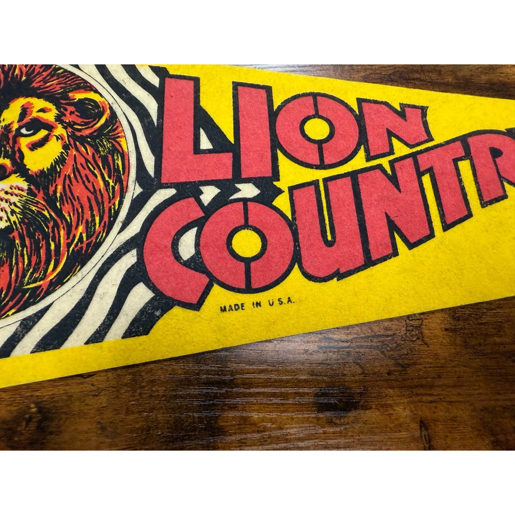 Vintage Lion Country Safari pennant Made in USA