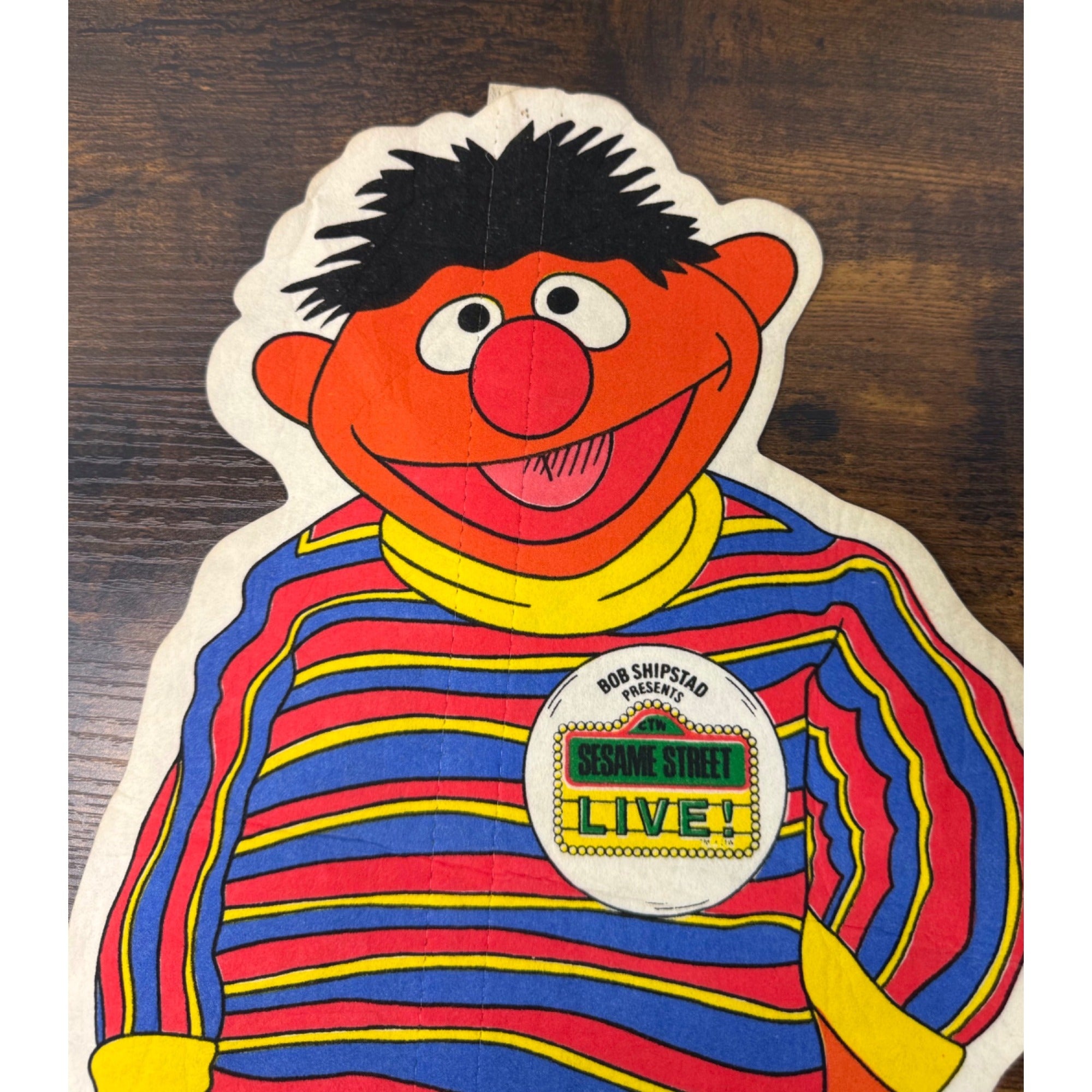 Vintage 1980 Sesame Street Live Ernie Paperboard Stand-Up Character Display