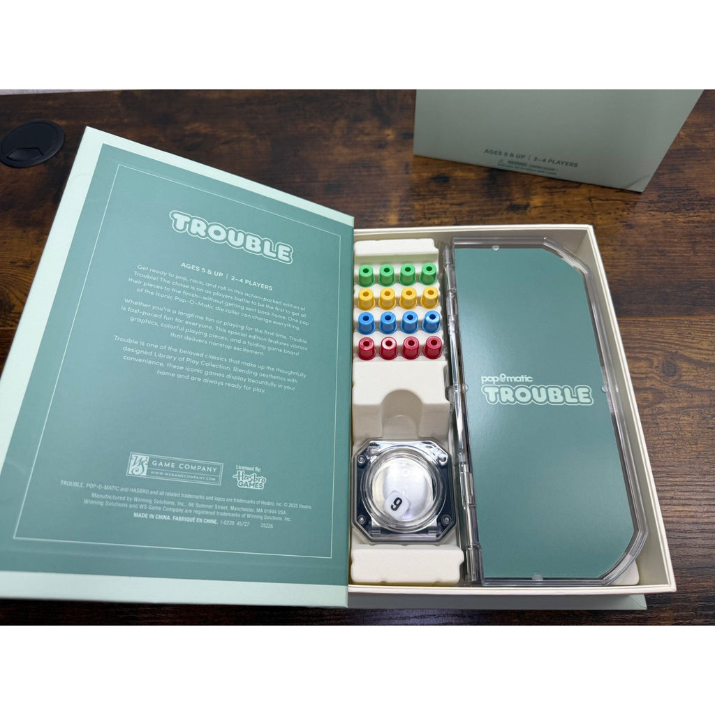 Pop-O-Matic Trouble Board Game Library Of Play Edition Ages 5+ 2-4 Players