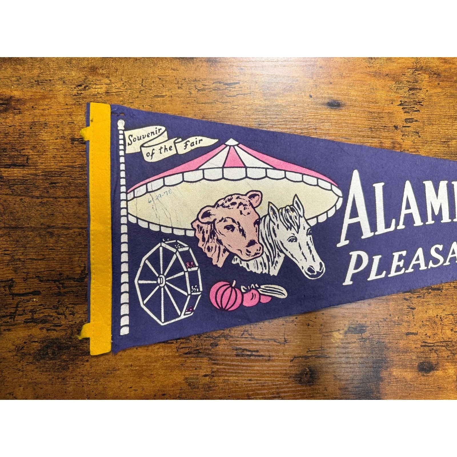 Vintage Alameda County Fair Pleasanton pennant