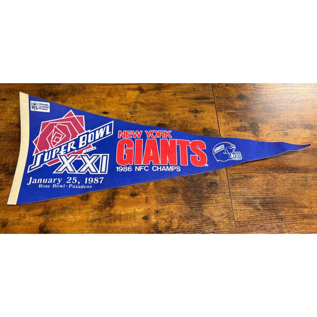 Vintage 1987 Super Bowl XXI New York Giants NFC Champs pennant