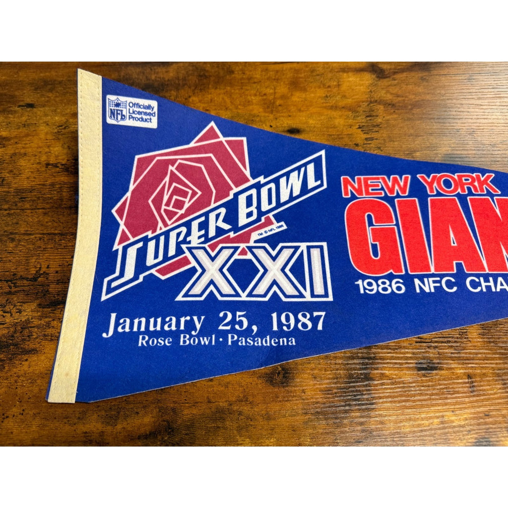 Vintage 1987 Super Bowl XXI New York Giants NFC Champs pennant