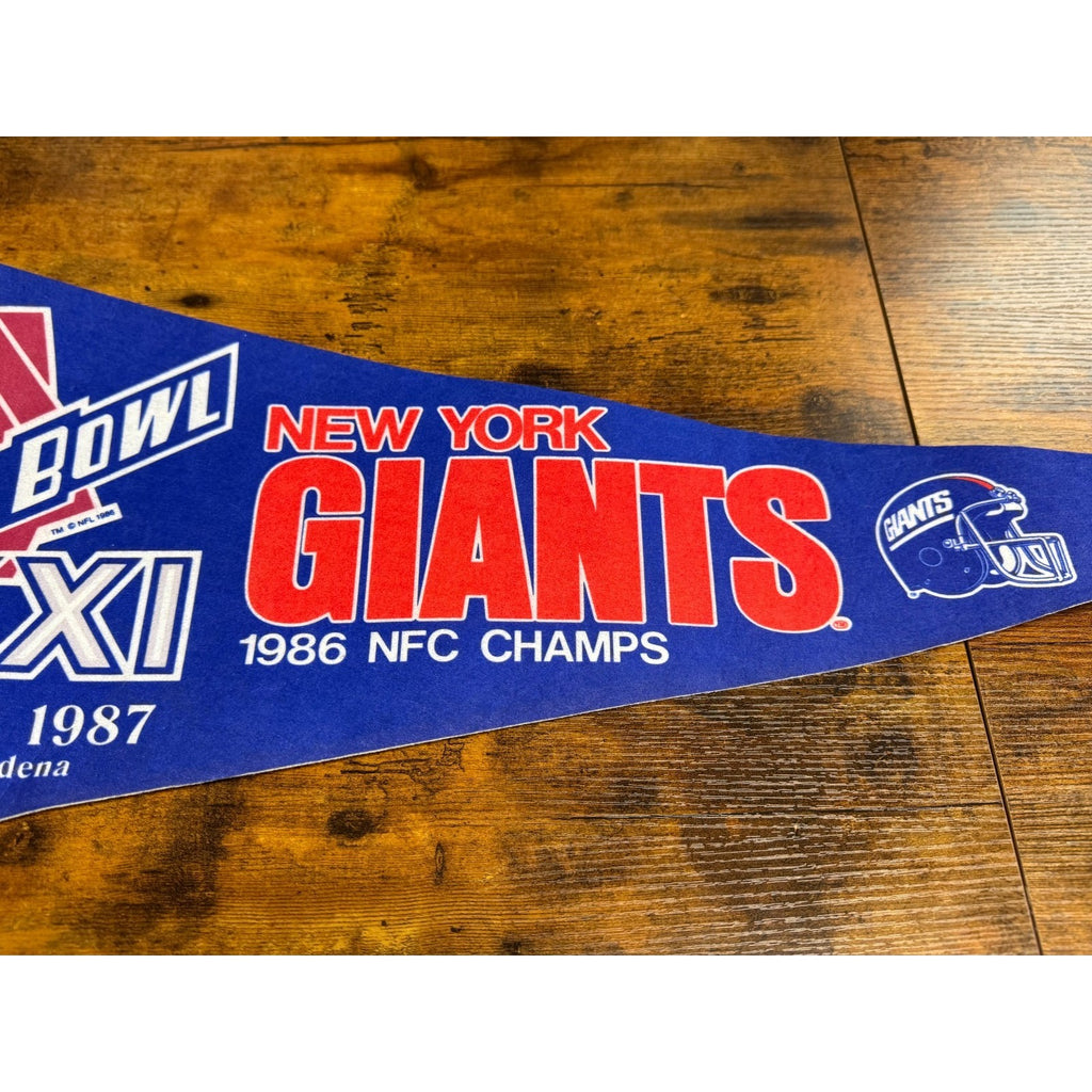 Vintage 1987 Super Bowl XXI New York Giants NFC Champs pennant