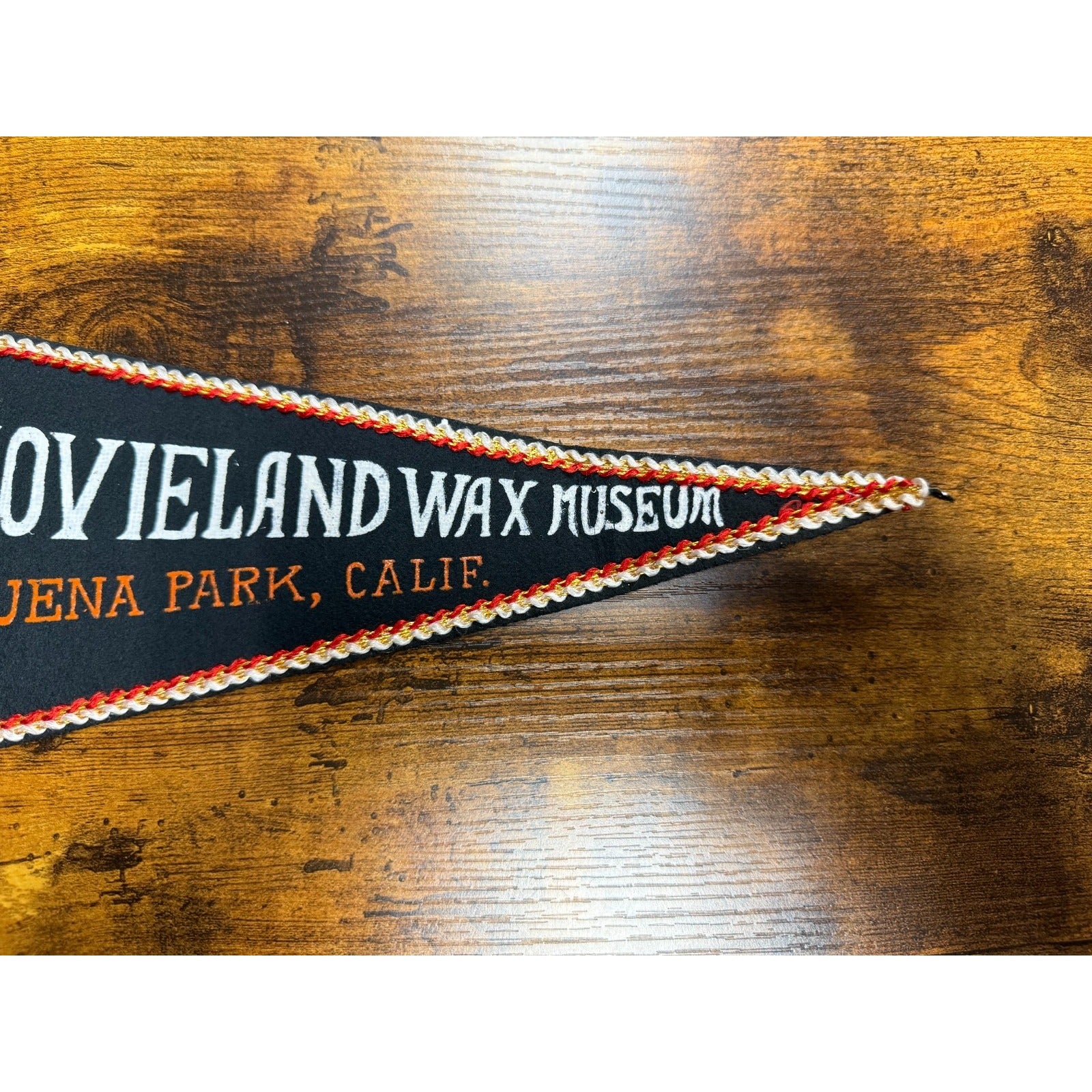 Vintage Movieland Wax Museum Buena park, California pennant Made in Japan