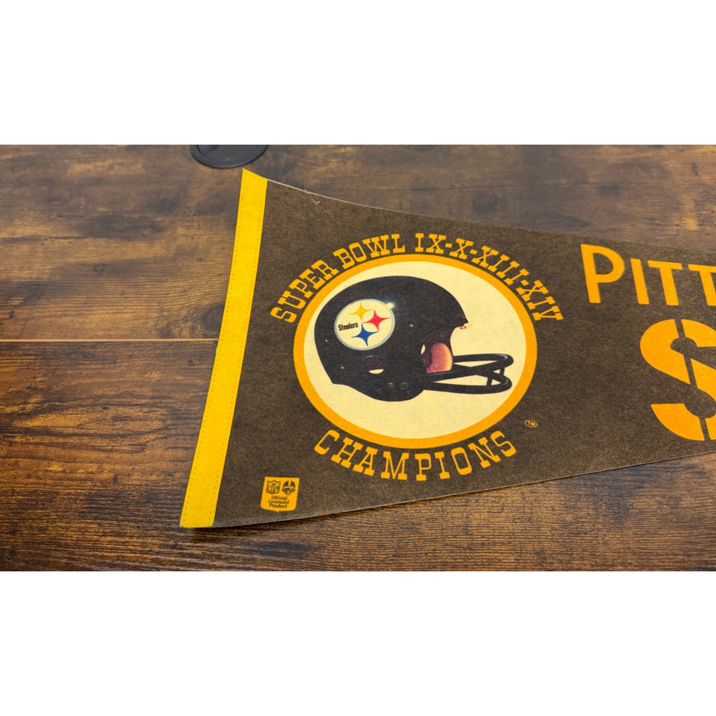 Vintage Pittsburgh Steelers Super Bowl Champions Felt Pennant