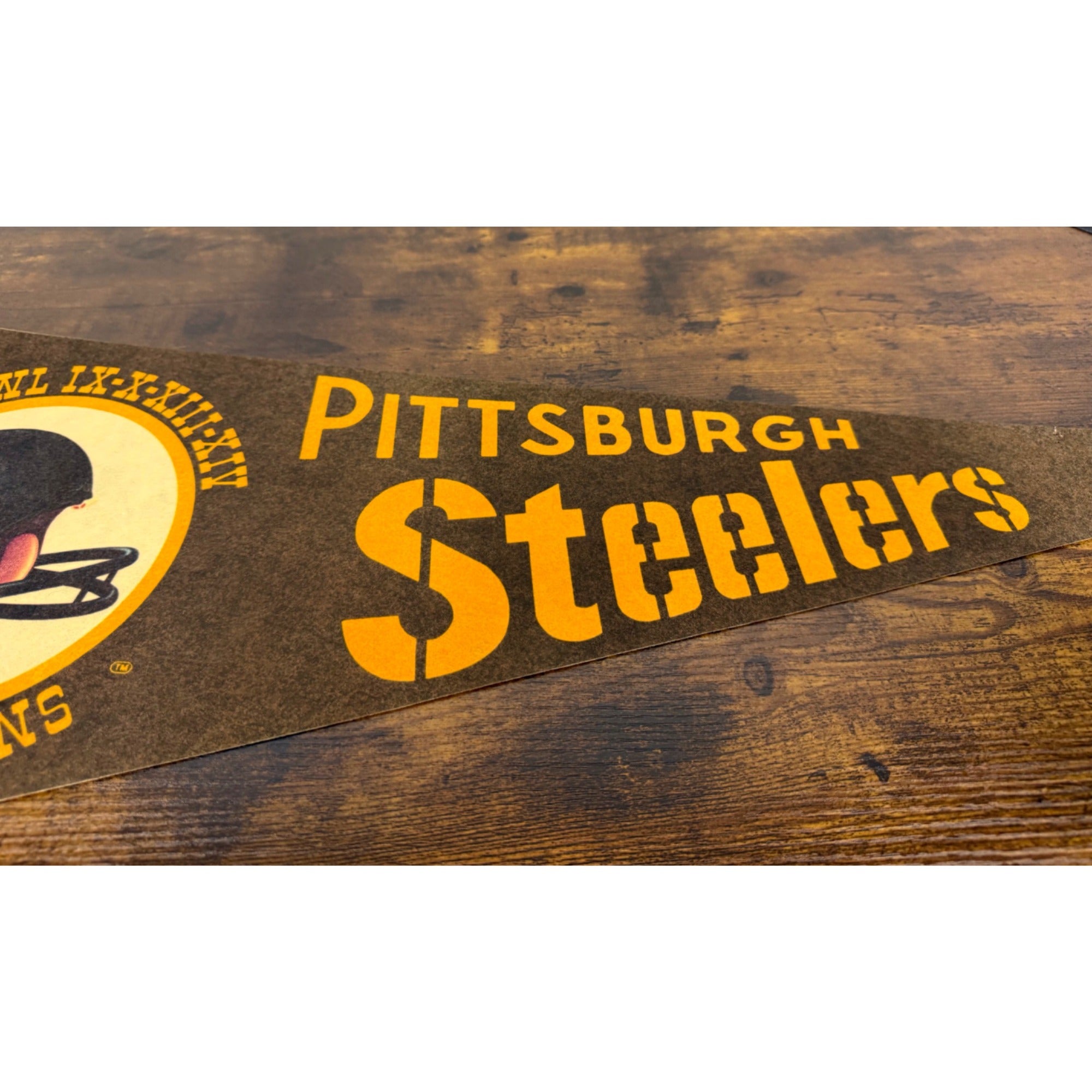 Vintage Pittsburgh Steelers Super Bowl Champions Felt Pennant