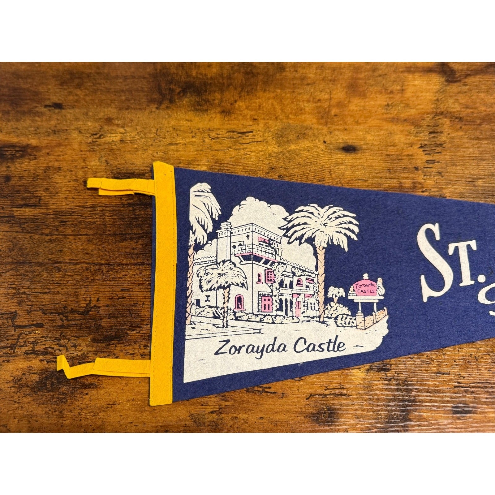 Vintage St. Augustine, Florida pennant Zorayda Castle