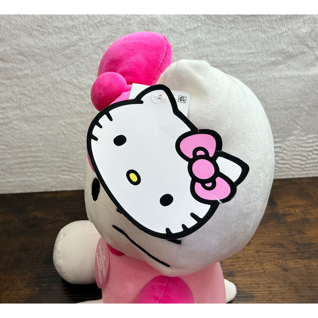 NEW Hello Kitty Weighted Plush Doll Pink Bow & Dress 13-Inch Soft Comfort Toy