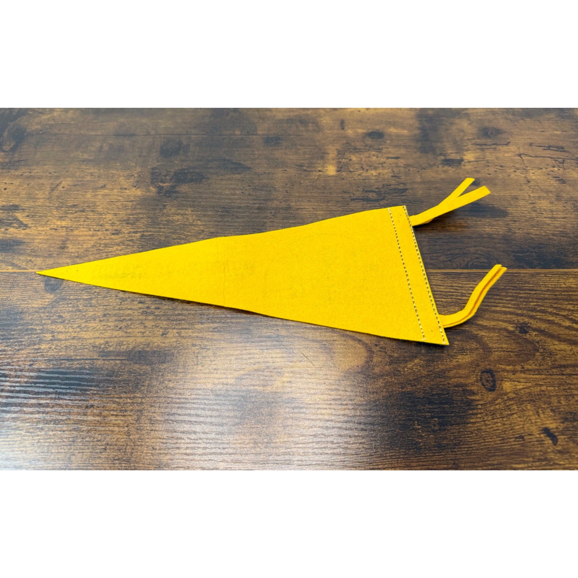 The Squirrels Club Vintage Felt Pennant Flag - Yellow & Brown Retro Design