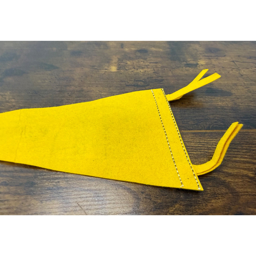 The Squirrels Club Vintage Felt Pennant Flag - Yellow & Brown Retro Design