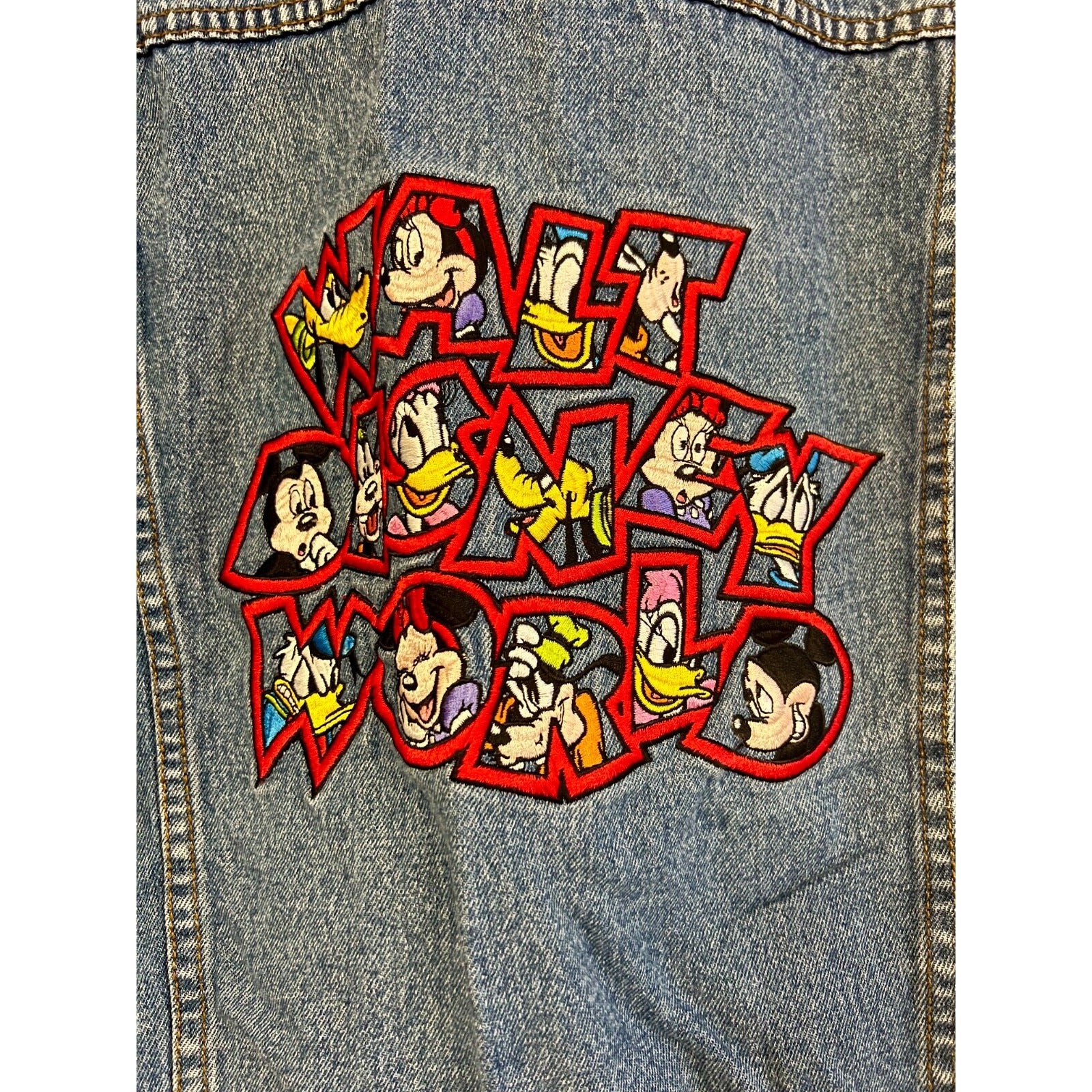 Vintage Mickey Mouse denim embroidered jacket size small