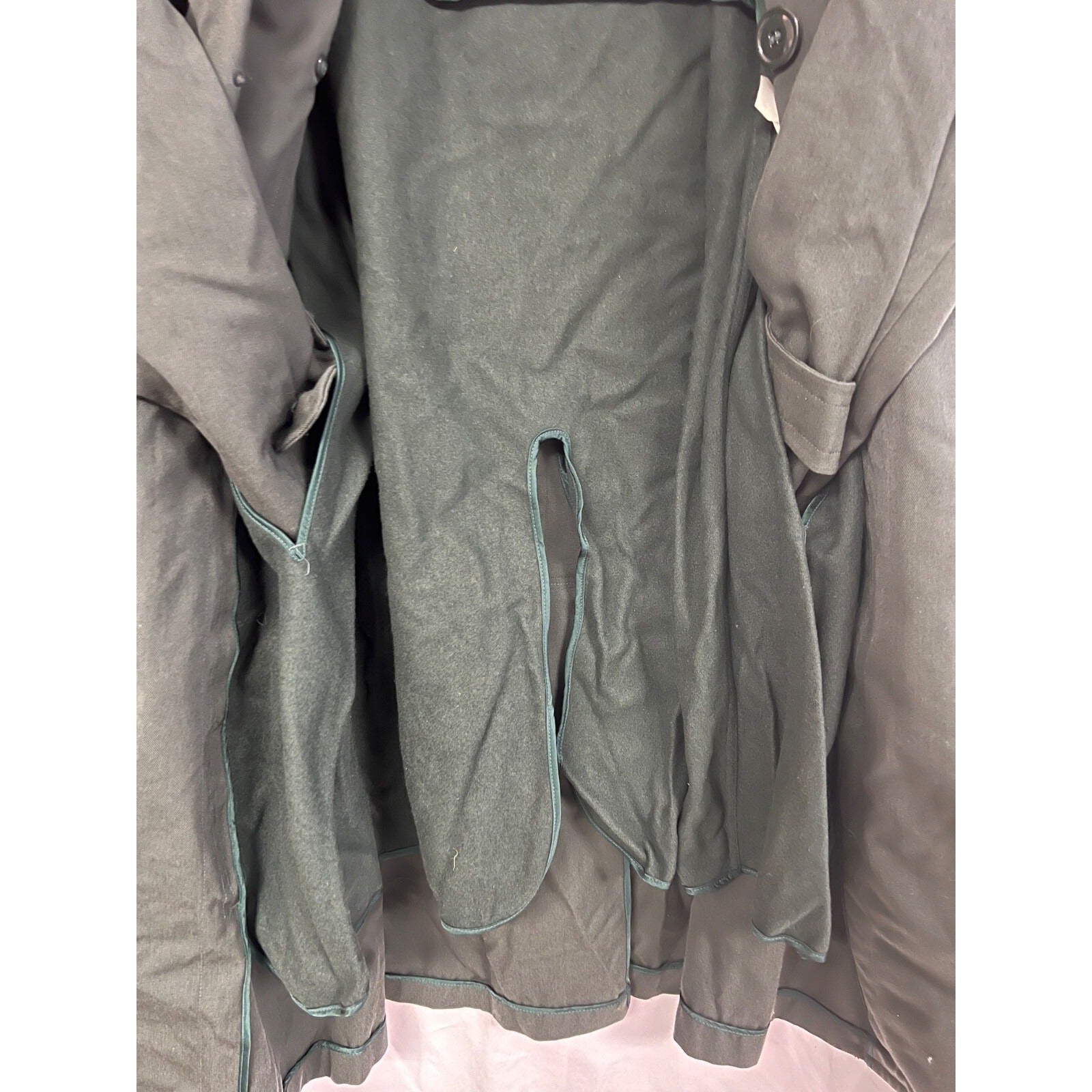 Vintage Military belted long coat with belt and wool zup out liner size 38R