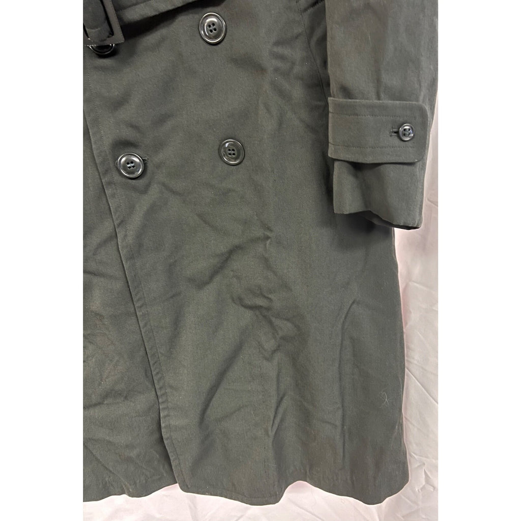 Vintage Military belted long coat with belt and wool zup out liner size 38R