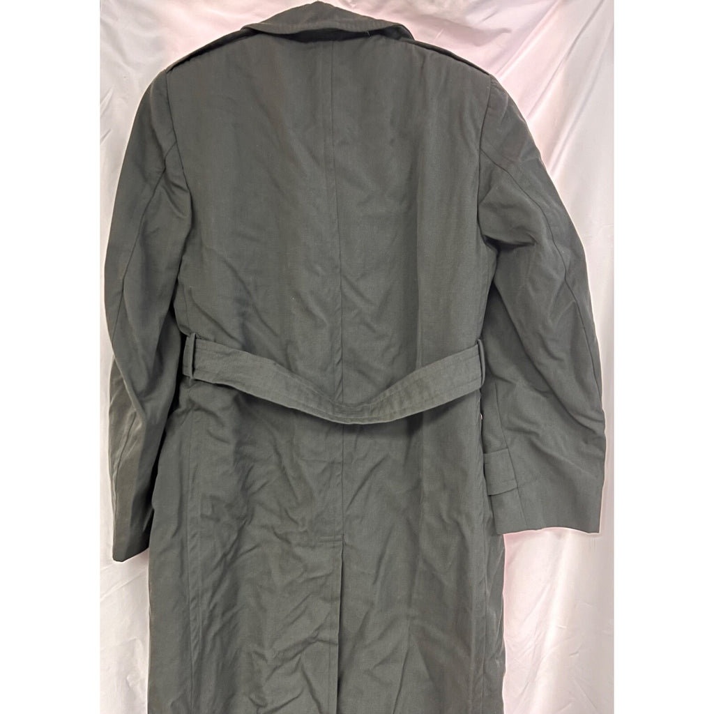 Vintage Military belted long coat with belt and wool zup out liner size 38R