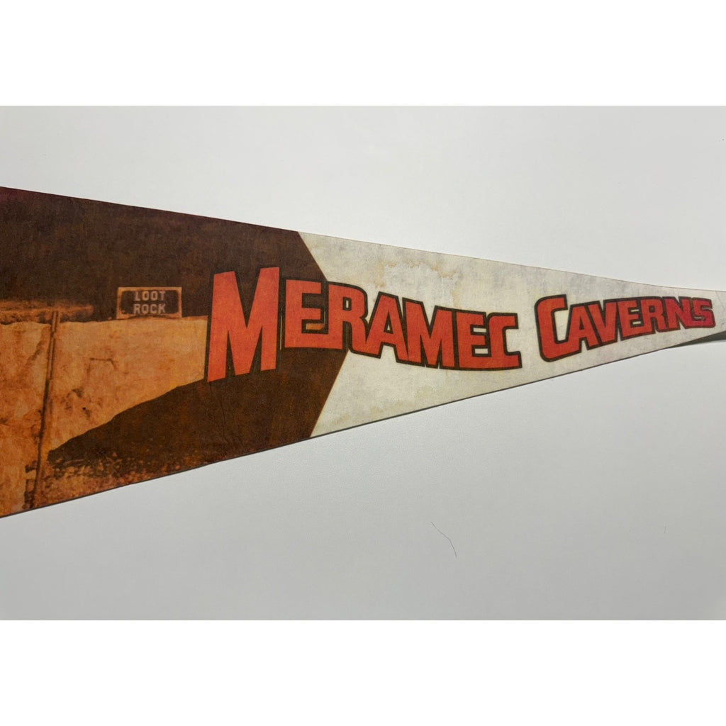 Vintage Meramec Caverns pennant Jesse and Frank James