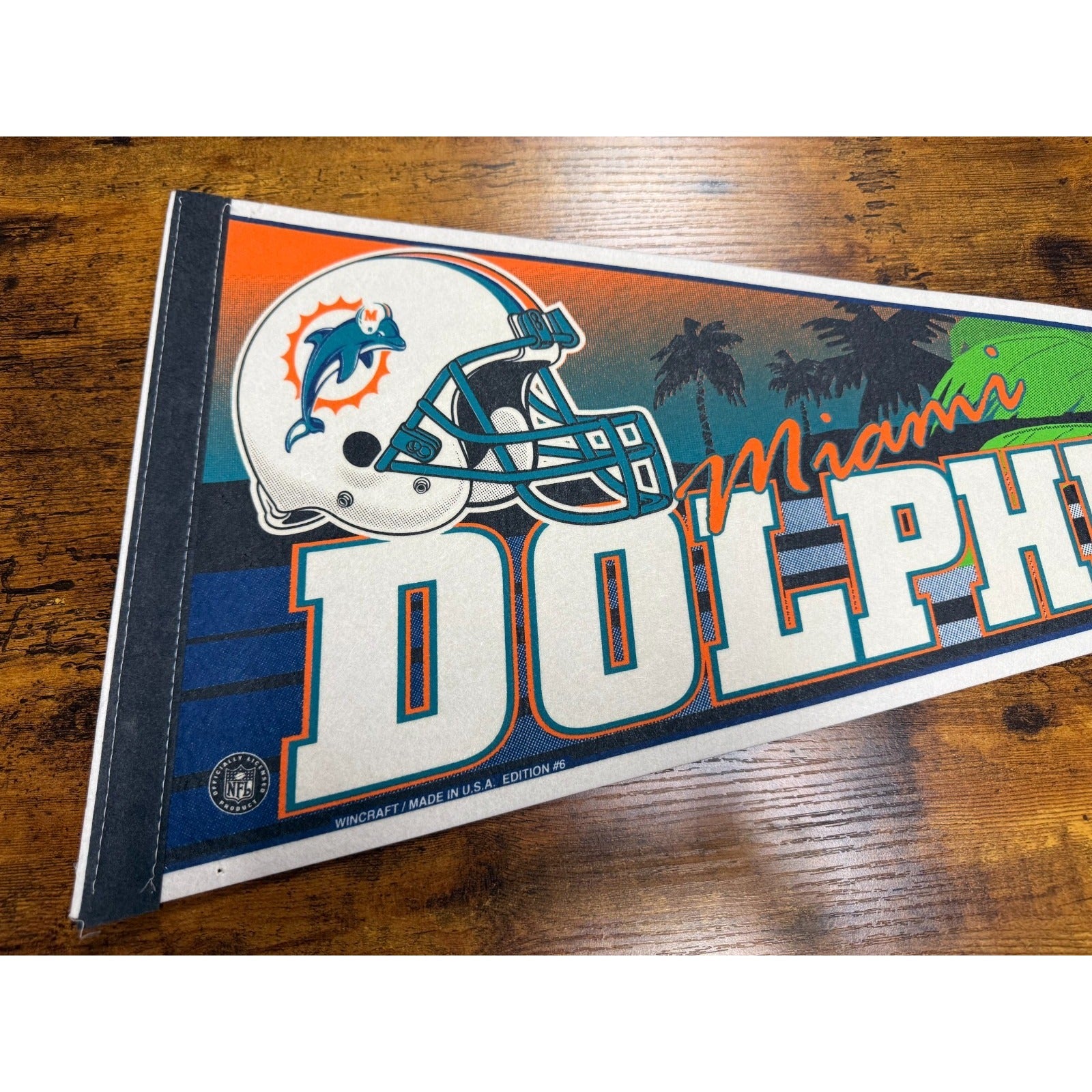 Vintage 90's NFL Miami Dolphins pennant