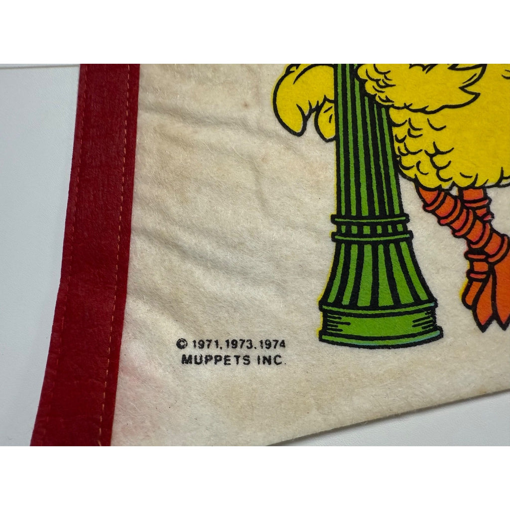 Sesame Street Muppets Ice Follies Pennant Flag Vintage 1970s Big Bird Bert Ernie