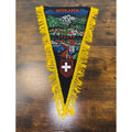 Vintage Interlaken Luzern Swiss Souvenir Pennant With Yellow Fringe