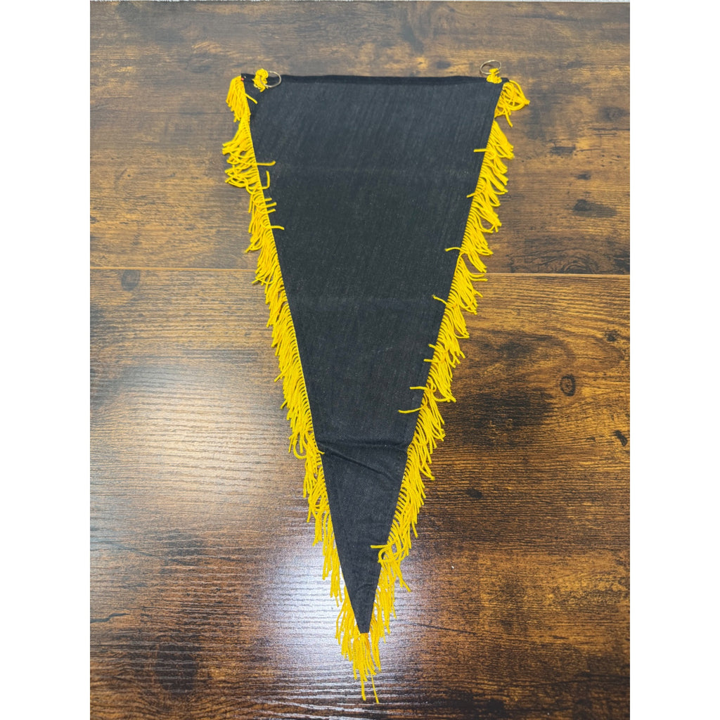 Vintage Interlaken Luzern Swiss Souvenir Pennant With Yellow Fringe