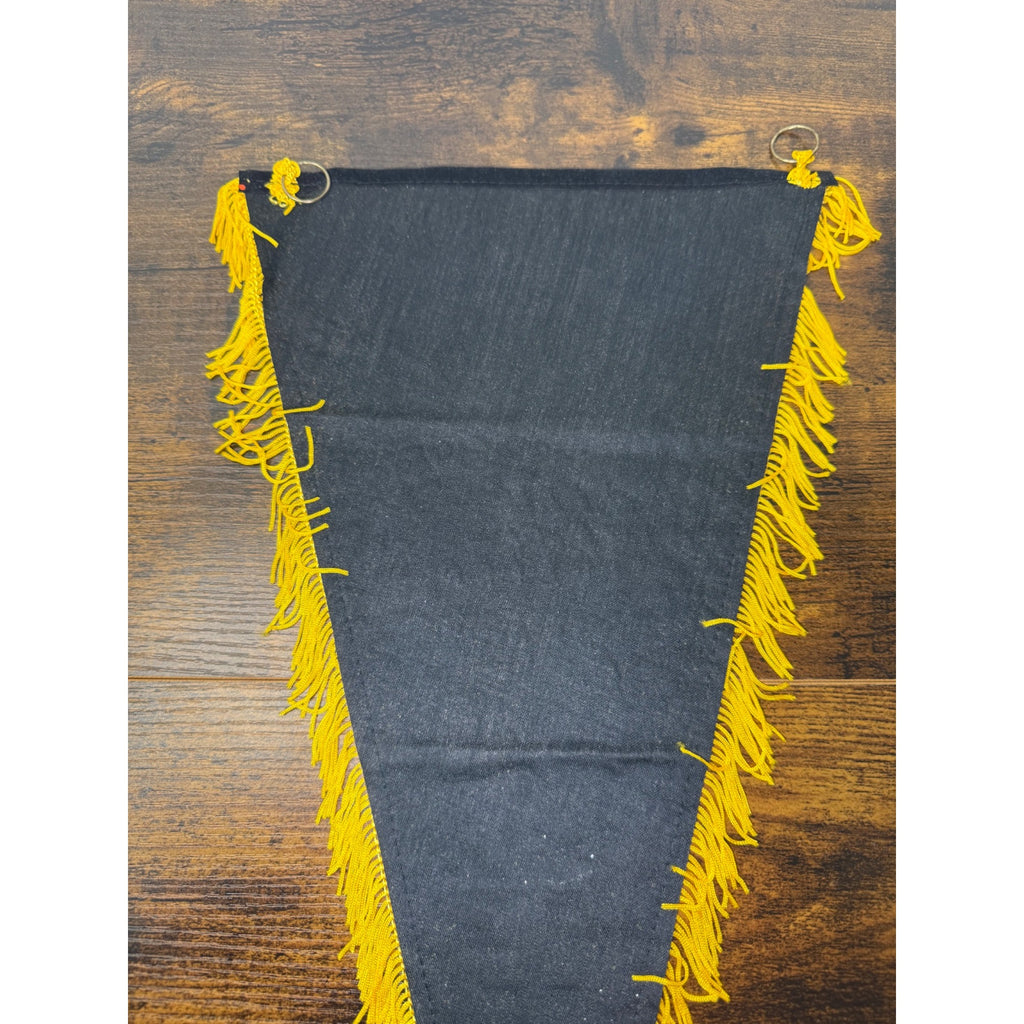 Vintage Interlaken Luzern Swiss Souvenir Pennant With Yellow Fringe