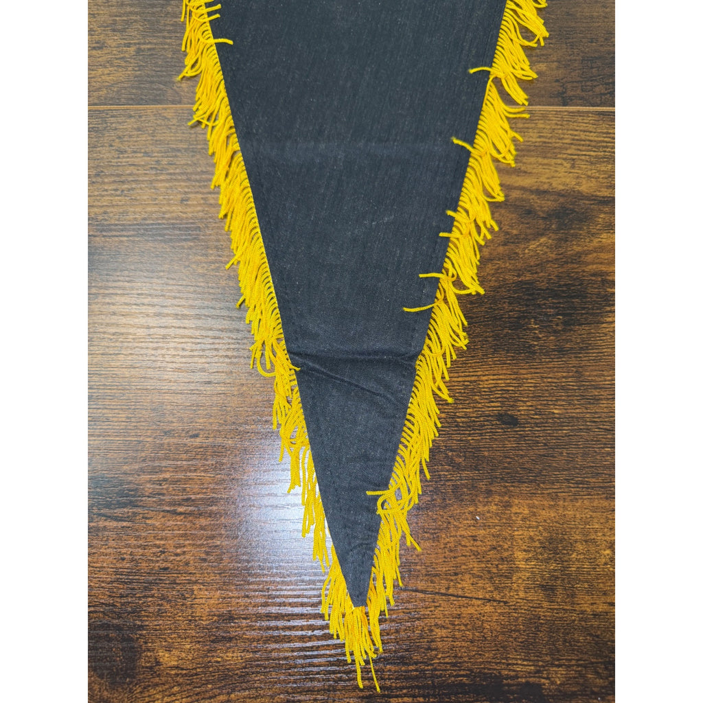 Vintage Interlaken Luzern Swiss Souvenir Pennant With Yellow Fringe