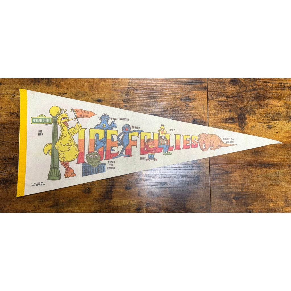 Vintage 1970's Muppets, Inc Ice Follies Sesame Street pennant
