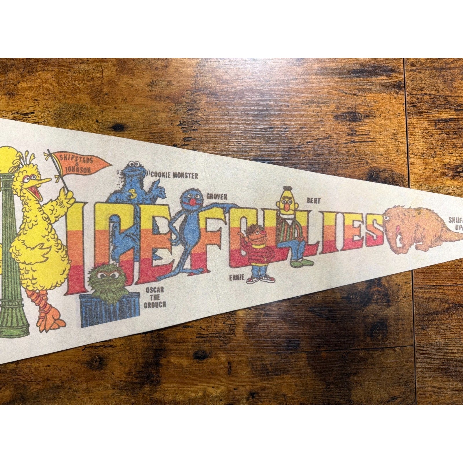 Vintage 1970's Muppets, Inc Ice Follies Sesame Street pennant