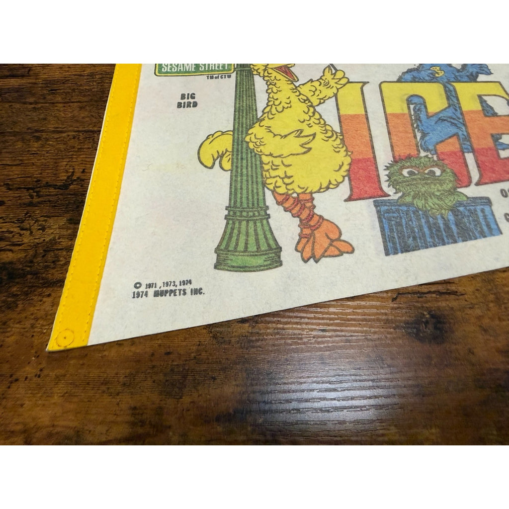 Vintage 1970's Muppets, Inc Ice Follies Sesame Street pennant