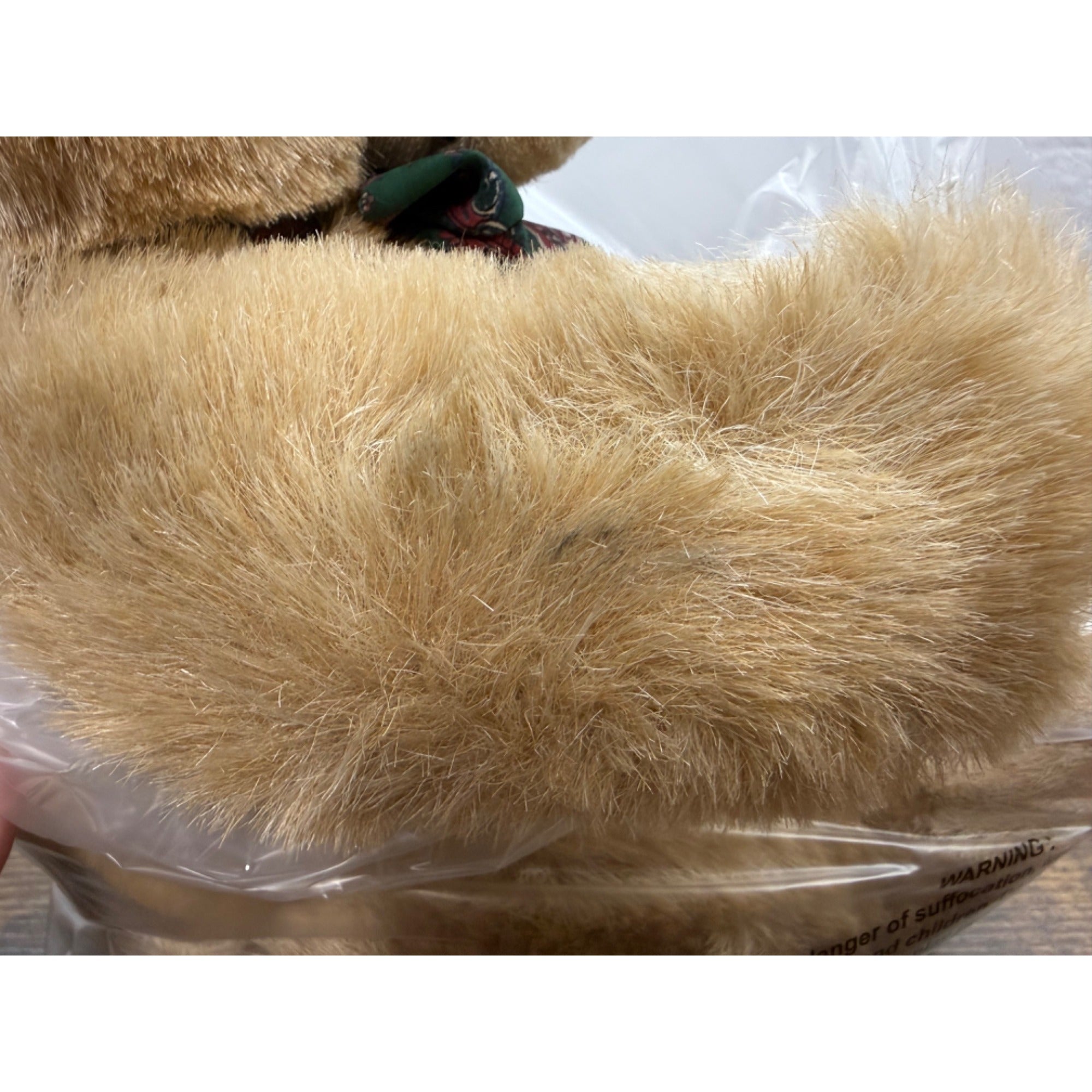 1989 Dakin Limited Edition Teddy Bear With Green Paisley Bow Plush Collectible