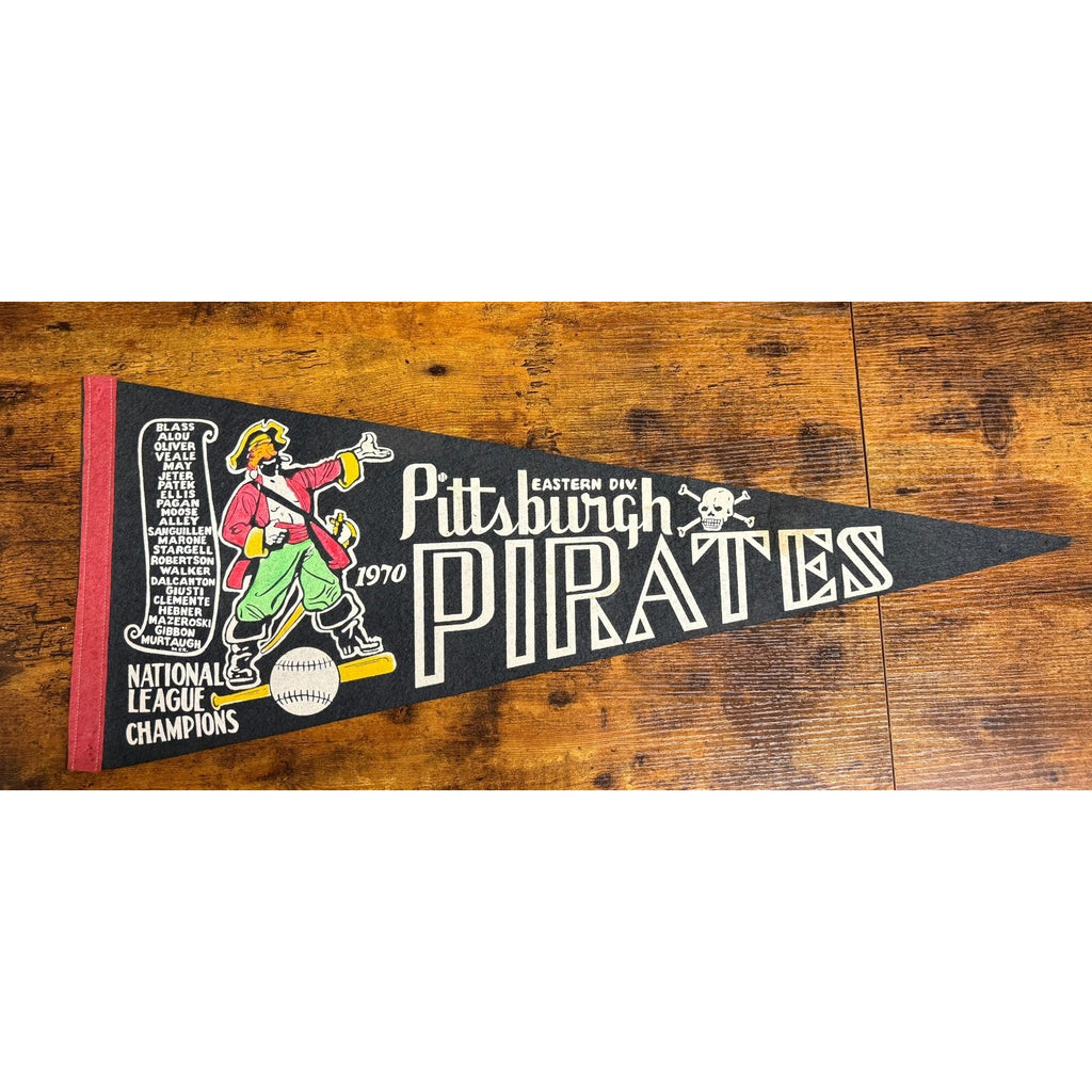 Vintage 1970 Pittsburgh Pirates pennant National League Champions roster