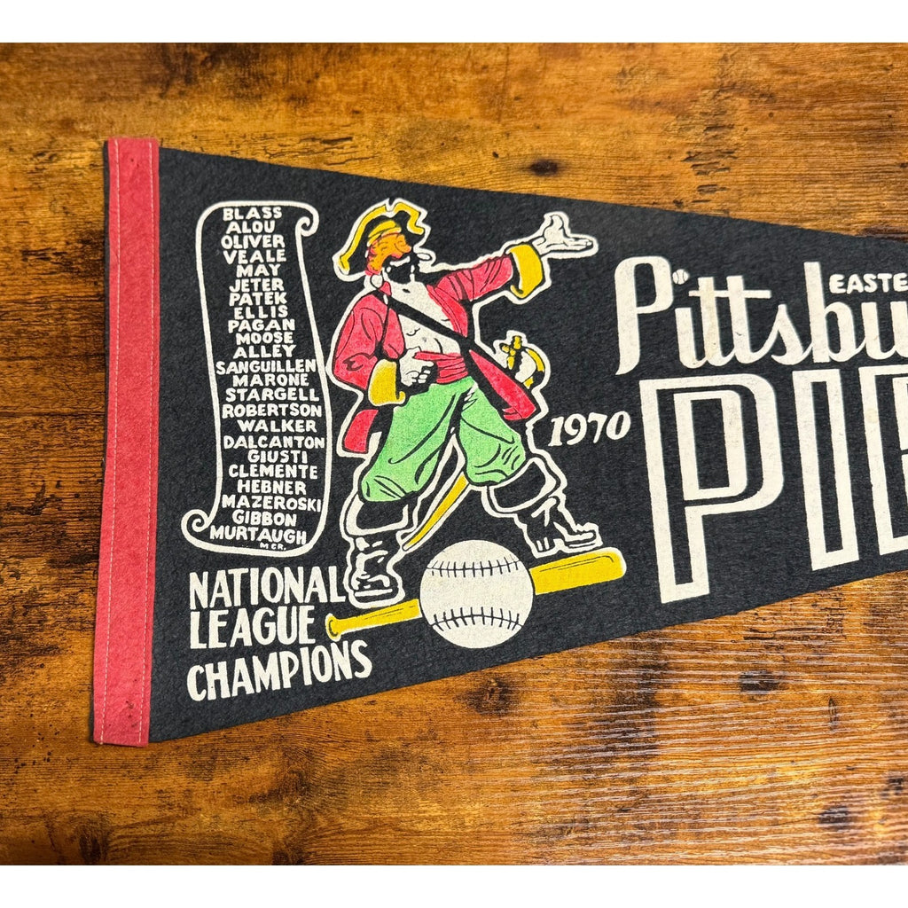 Vintage 1970 Pittsburgh Pirates pennant National League Champions roster