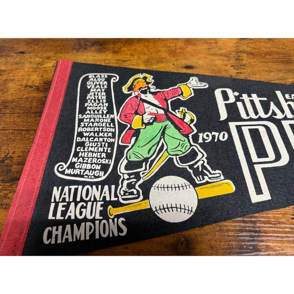 Vintage 1970 Pittsburgh Pirates pennant National League Champions roster