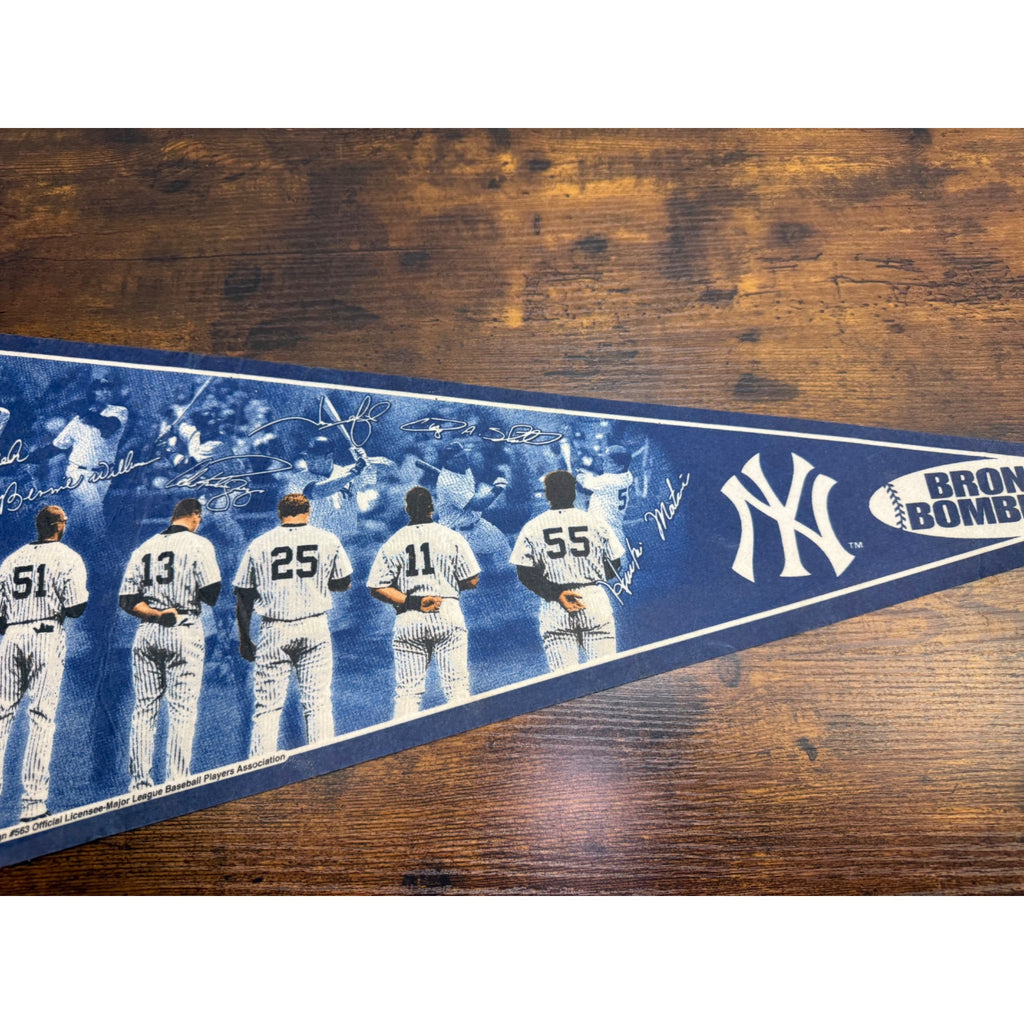 New York Yankees Bronx Bombers Vintage Felt Pennant 2004 MLB 29.5 inches