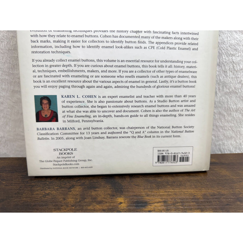 Enamel Buttons: An Essential Resource For Collectors By Karen L. Cohen Hardcover