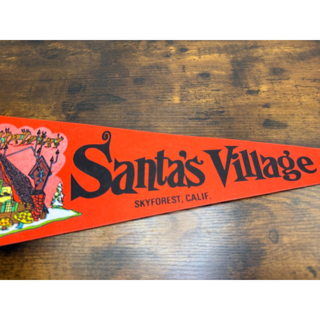 Vintage Santas Village Felt Souvenir Pennant Skyforest Calif.