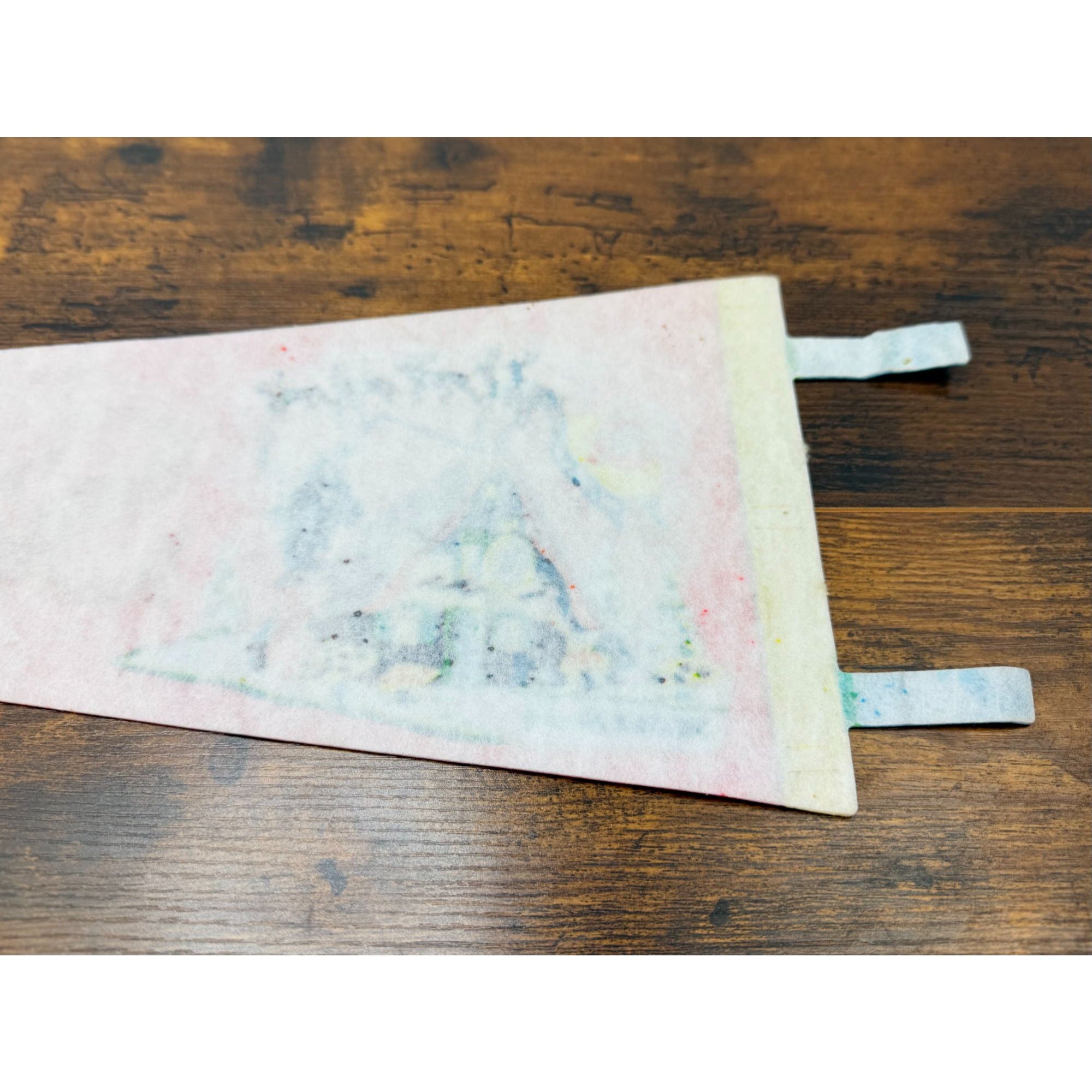 Vintage Santas Village Felt Souvenir Pennant Skyforest Calif.
