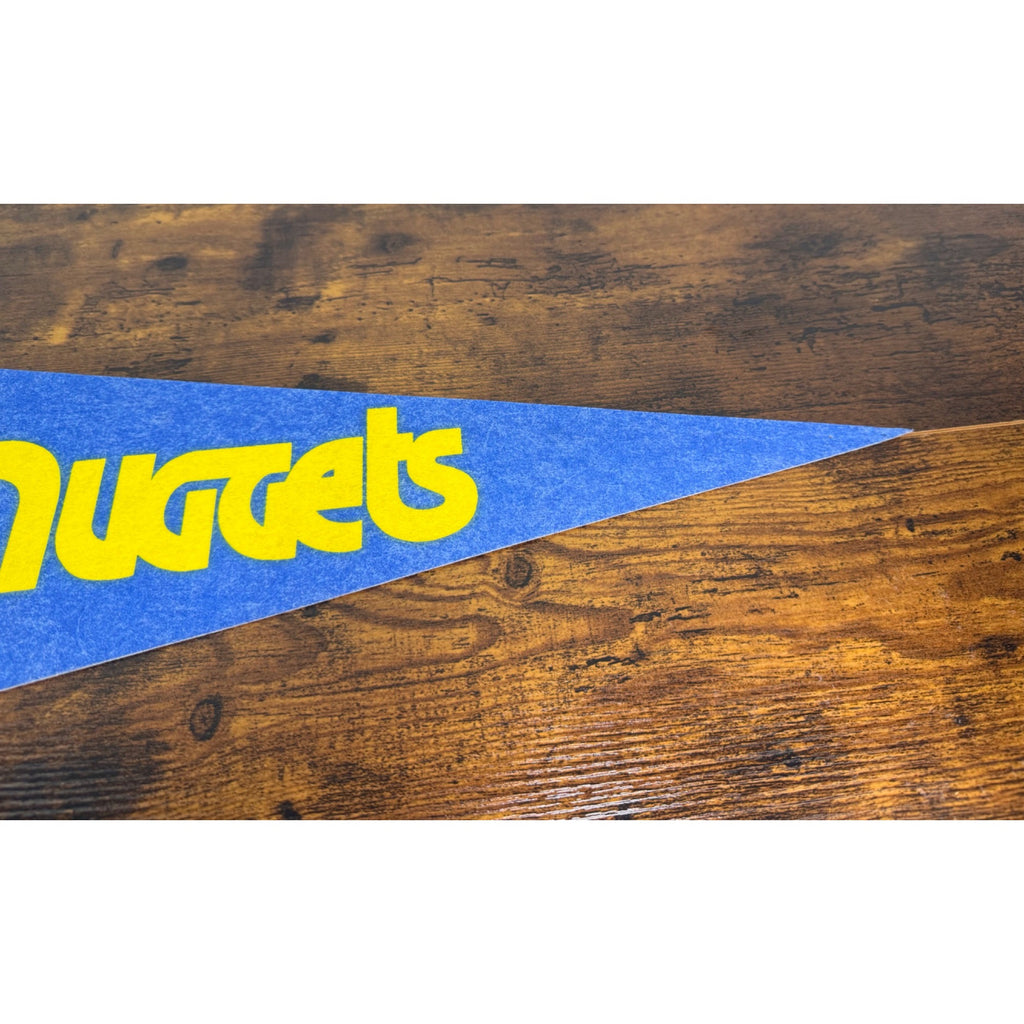 Vintage Denver Nuggets NBA Pennant With Skyline Logo & Rainbow Design