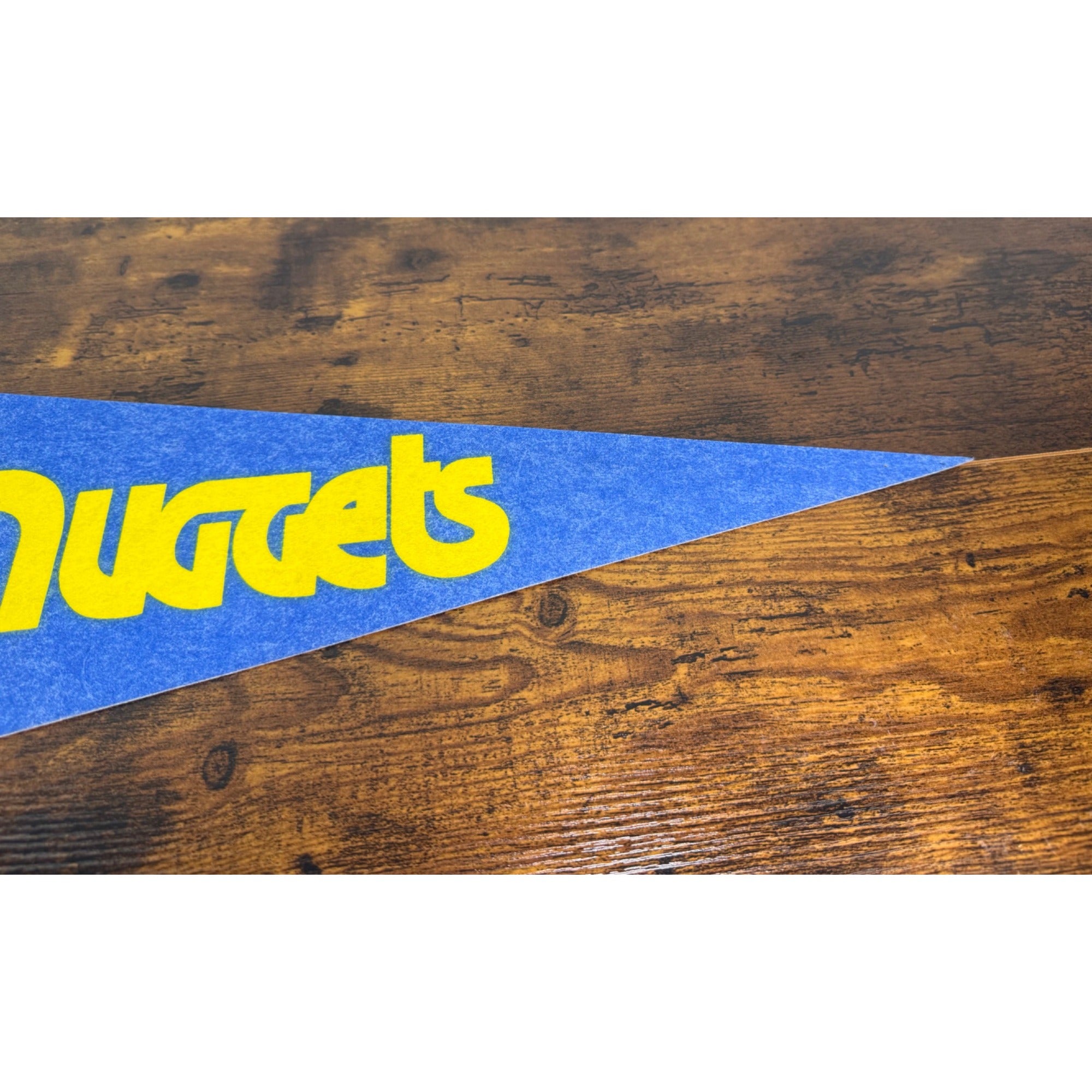 Vintage Denver Nuggets NBA Pennant With Skyline Logo & Rainbow Design