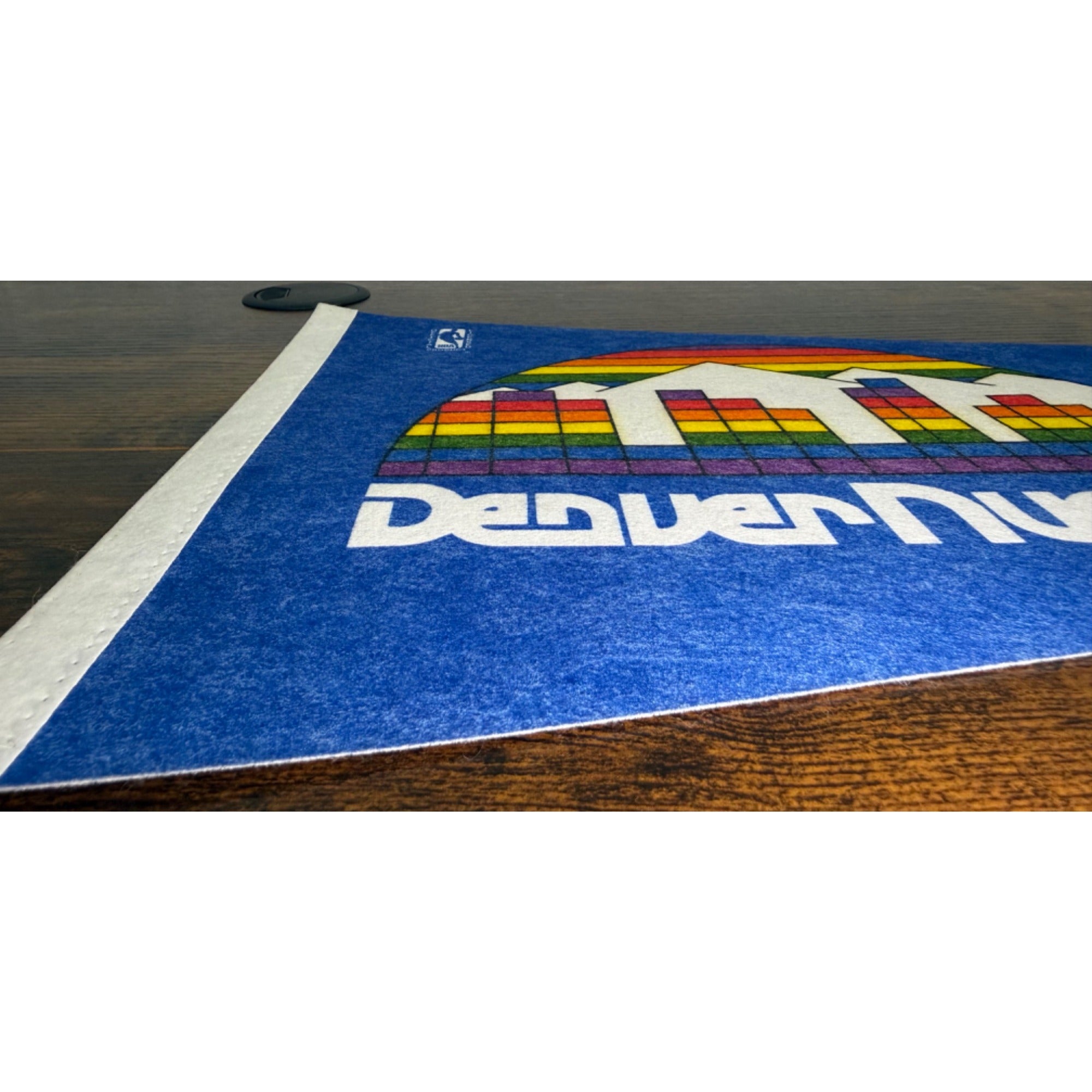Vintage Denver Nuggets NBA Pennant With Skyline Logo & Rainbow Design