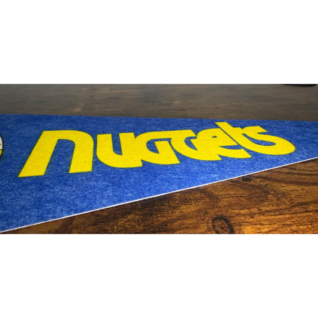 Vintage Denver Nuggets NBA Pennant With Skyline Logo & Rainbow Design