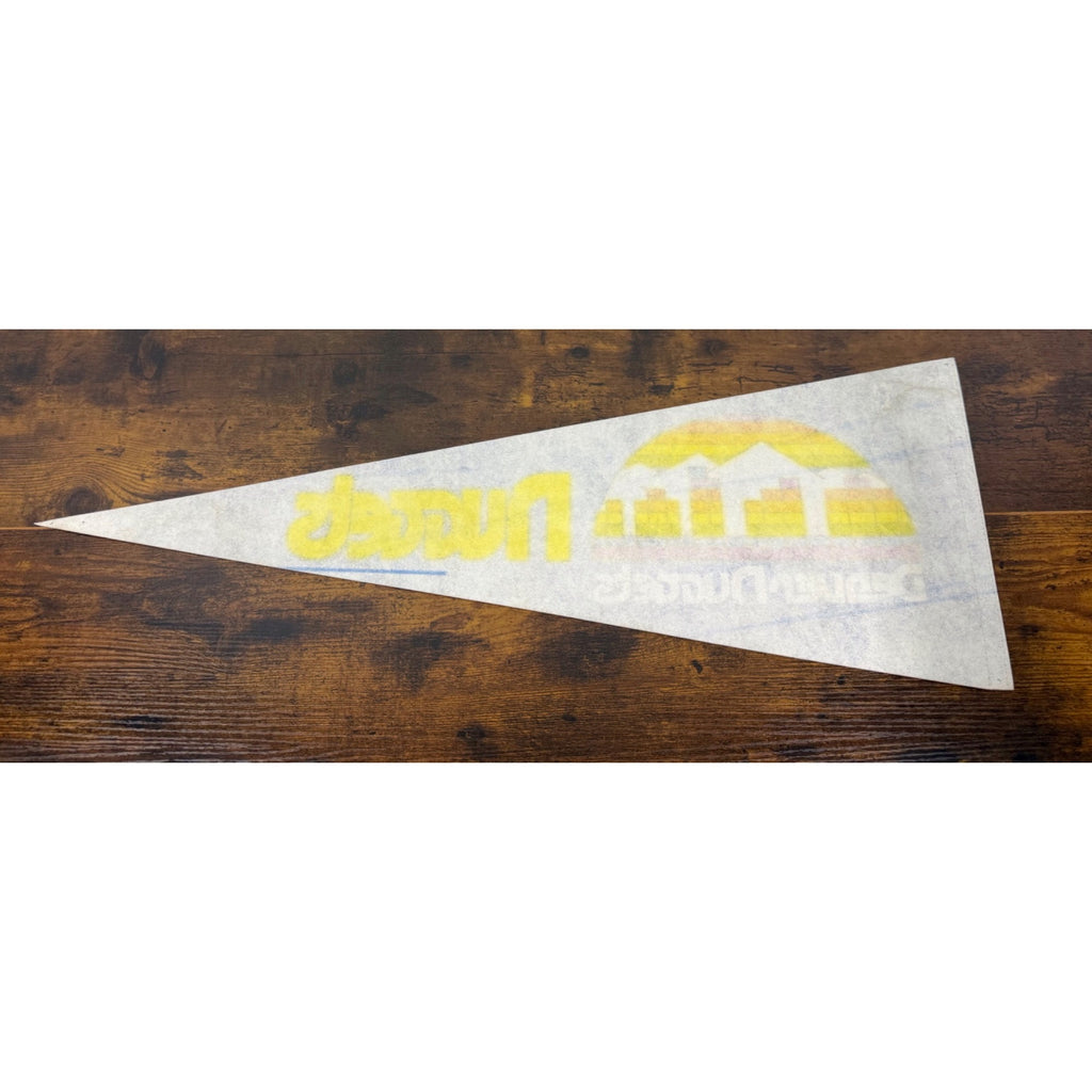 Vintage Denver Nuggets NBA Pennant With Skyline Logo & Rainbow Design