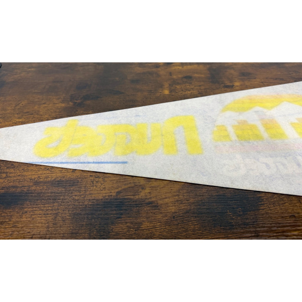 Vintage Denver Nuggets NBA Pennant With Skyline Logo & Rainbow Design