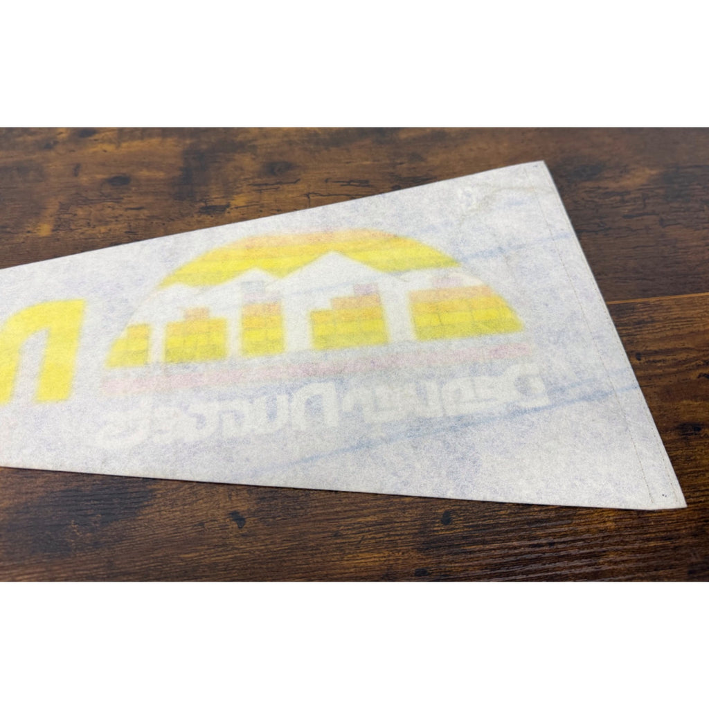 Vintage Denver Nuggets NBA Pennant With Skyline Logo & Rainbow Design