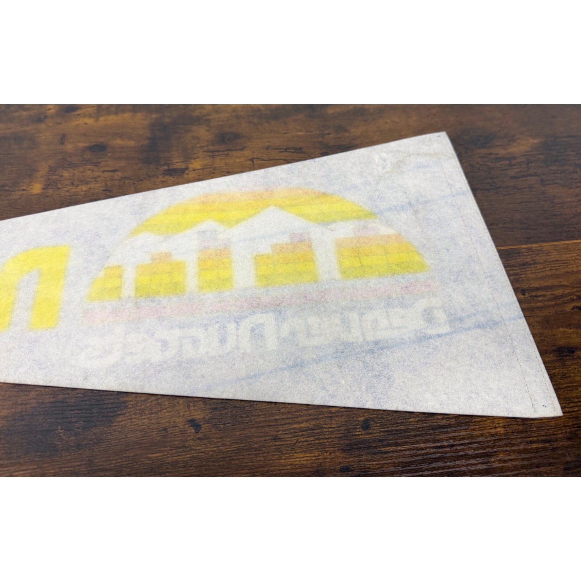 Vintage Denver Nuggets NBA Pennant With Skyline Logo & Rainbow Design